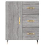 vidaXL Buffet haut Sonoma gris 69 5x34x180 cm Bois d'ingénierie