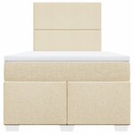 vidaXL Sommier à lattes de lit avec matelas Crème 120x200 cm Tissu
