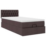 vidaXL Lit ottoman avec matelas marron foncé 100x200 cm tissu