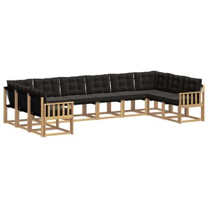 vidaXL Ensemble de canapés d'extérieur 10 pc Blanc et noir