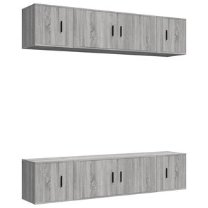 vidaXL Ensemble de meubles TV 6 Pièces Sonoma gris Bois d'ingénierie