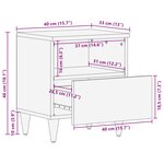 vidaXL Table de chevet avec tiroir 2 Pièces Marron 40 x 33 x 46 cm