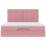 vidaXL Cadre de lit ottoman avec matelas rose 180x200 cm velours