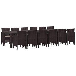 vidaXL Ensemble de salle à manger pour jardin 13 Pièces Marron
