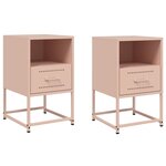 vidaXL Tables de chevet 2 Pièces rose 36x39x60 5 cm acier