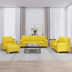 vidaXL Ensemble de canapés 4 Pièces avec coussins jaune clair tissu