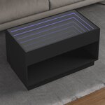 vidaXL Table basse avec LED infini noir 90x50x50 cm