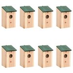 vidaXL Nichoirs 8 Pièces Bois 12x12x22 cm