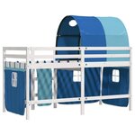 vidaXL Lit mezzanine enfants avec tunnel sans matelas bleu 90x200 cm