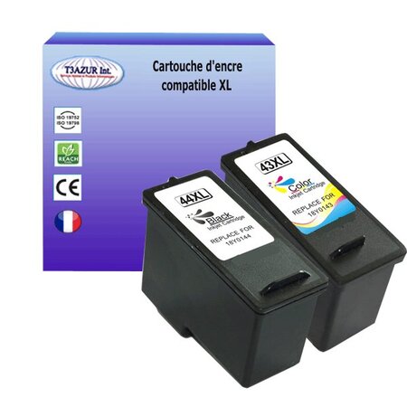 Cartouche compatible Lexmark n°43 + n°44 XL  T3AZUR