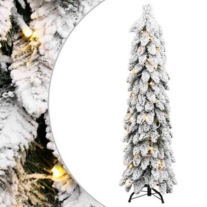vidaXL Sapin de Noël artificiel pré-éclairé avec 60 LED/neige floquée