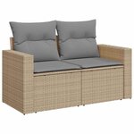 vidaXL Salon de jardin avec coussins 6 Pièces beige résine tressée