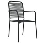 vidaXL Ensemble à manger de jardin 5 Pièces Noir Corde de coton et acier