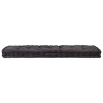 vidaXL Coussins de plancher de palette lot de 2 Coton Noir