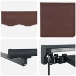 vidaXL Auvent Rétractable Marron 350 x 250 cm Polyester et métal