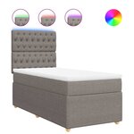 vidaXL Sommier à lattes de lit avec matelas Taupe 90x190 cm Tissu