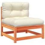 vidaXL Salon de jardin 4 Pièces avec coussins cire marron bois pin massif