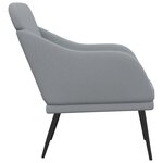 vidaXL Fauteuil Gris clair 63x76x80 cm Tissu