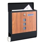 Boîte aux lettres acier galvanisé 34x31x10 cm gris anthracite effet de bois 03_0006530