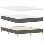 vidaXL Lit à ressorts avec matelas gris foncé 140x190 cm Tissu
