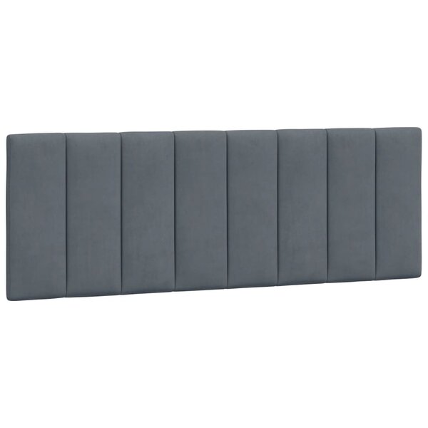 vidaXL Coussin de tête de lit Hanko gris foncé 140 cm velours