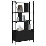 vidaXL Bibliothèque avec portes noir 76 5x30x154 5cm bois d'ingénierie