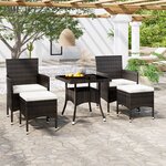 vidaXL Mobilier à dîner de jardin 9 Pièces résine tressée et verre trempé