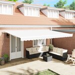 vidaXL Store rétractable Blanc 500 × 300 cm Blanc