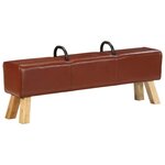 vidaXL Banc cheval d'arçon vintage Cuir véritable de chèvre