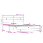 vidaXL Cadre de lit en métal sans matelas chêne sonoma 140x200 cm
