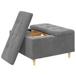 vidaXL Pouf de rangement Gris foncé 80 x 80 x 45 cm Velours