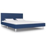 vidaXL Cadre de lit Bleu Tissu 140x200 cm