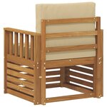 vidaXL Canapé d’extérieur Bois d'acacia massif et polyester Naturel