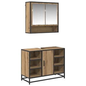 vidaXL Ensemble de mobilier de salle de bain 2 Pièces Chêne artisanal