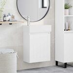 vidaXL Meuble de salle de bain avec robinet Blanc 45 5 x 25 5 x 84 cm