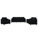vidaXL Ensemble de canapés 3 Pièces avec coussins Noir Tissu