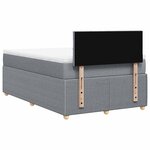vidaXL Sommier à lattes de lit avec matelas Gris clair 120x200cm Tissu