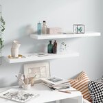 vidaXL Étagère murale flottante 2 Pièces Blanc brillant 90x23 5x3 8cm MDF