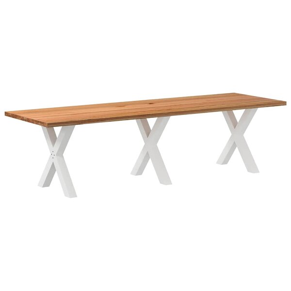 vidaXL Table à manger marron clair bois de chêne massif rectangulaire