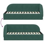 vidaXL Cadre de lit d'angle Vert foncé 80 x 200 cm Velours