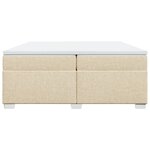 vidaXL Sommier à lattes de lit avec matelas Crème 200x200 cm Tissu