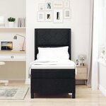vidaXL Lit à ressorts avec matelas Noir 80 x 200 cm tissu