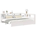 vidaXL Lit bibliothèque sans matelas blanc 180x200 cm bois pin massif