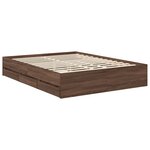 vidaXL Cadre de lit Chêne brun 150 x 200 cm Bois Ingénierie