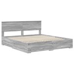 vidaXL Cadre de lit Gris Sonoma 200 x 200 cm Bois d'ingénierie