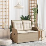 vidaXL Banc de jardin Beige polyrotin