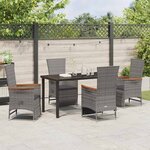 vidaXL Ensemble de salle à manger pour jardin 5 Pièces Gris Poly rotin