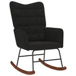 vidaXL Chaise à bascule avec tabouret en velours noir