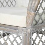 vidaXL Canapé avec coussin Gris Rotin naturel et lin