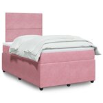 vidaXL Sommier à lattes de lit avec matelas rose 120x190 cm velours